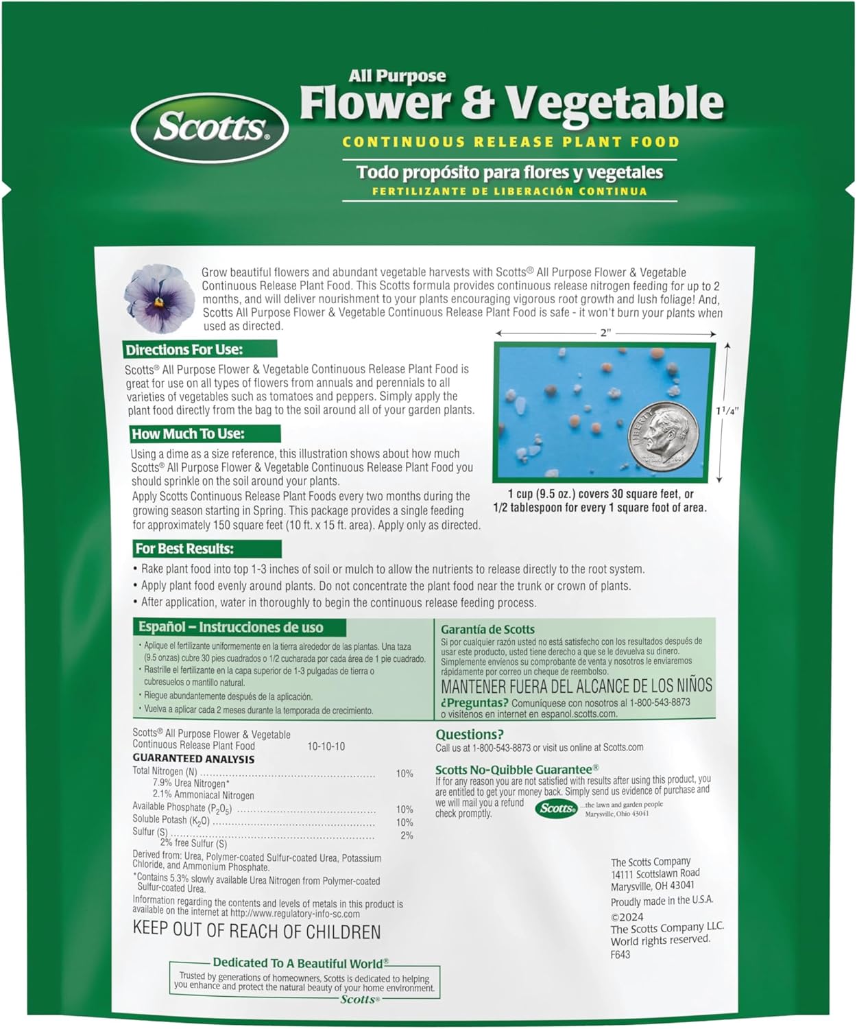 Scotts All-Purpose Plant Food - Continuous Release Formula for Outdoor Flowers & Vegetables | 3 lb