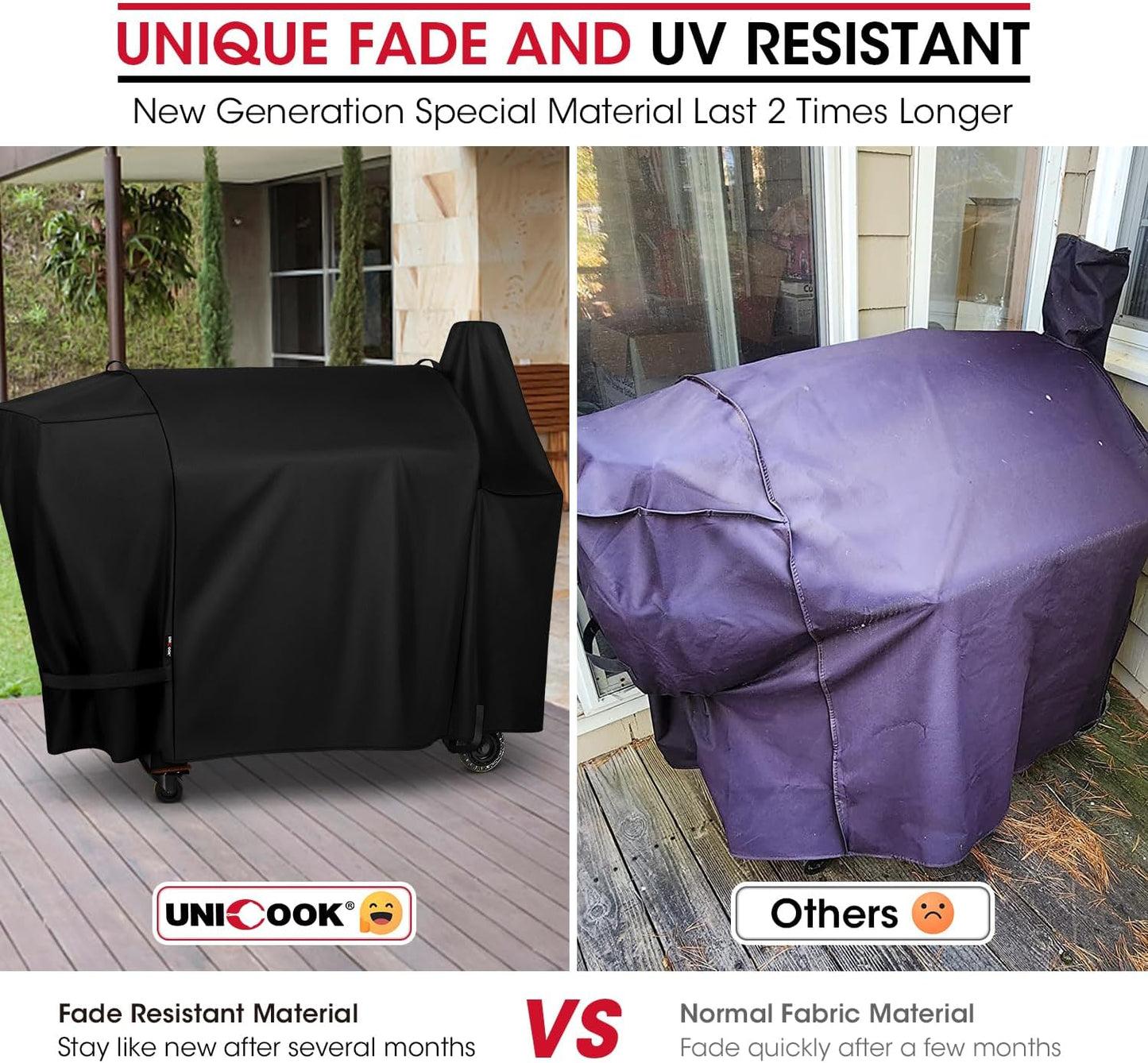 Unicook Pellet Grill Cover - Heavy Duty Waterproof Protection for Pit Boss Austin XL | Fits PB Rancher XL & 1000/1100 Pro Grills
