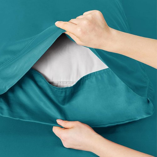 Bedsure Cooling Twin XL Sheets - Breathable Rayon from Bamboo, Soft & Luxurious, Deep Pocket Up to 16 Inches, Turquoise
