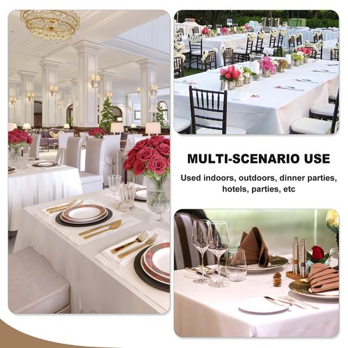 Fitable White Table Clothes for Rectangle Tables, 6 Pack - 90 x 156 Inch - Reusable and Elegant Tablecloths, Polyester Fabric Table Covers for Wedding, Party, Banquet, Formal Events