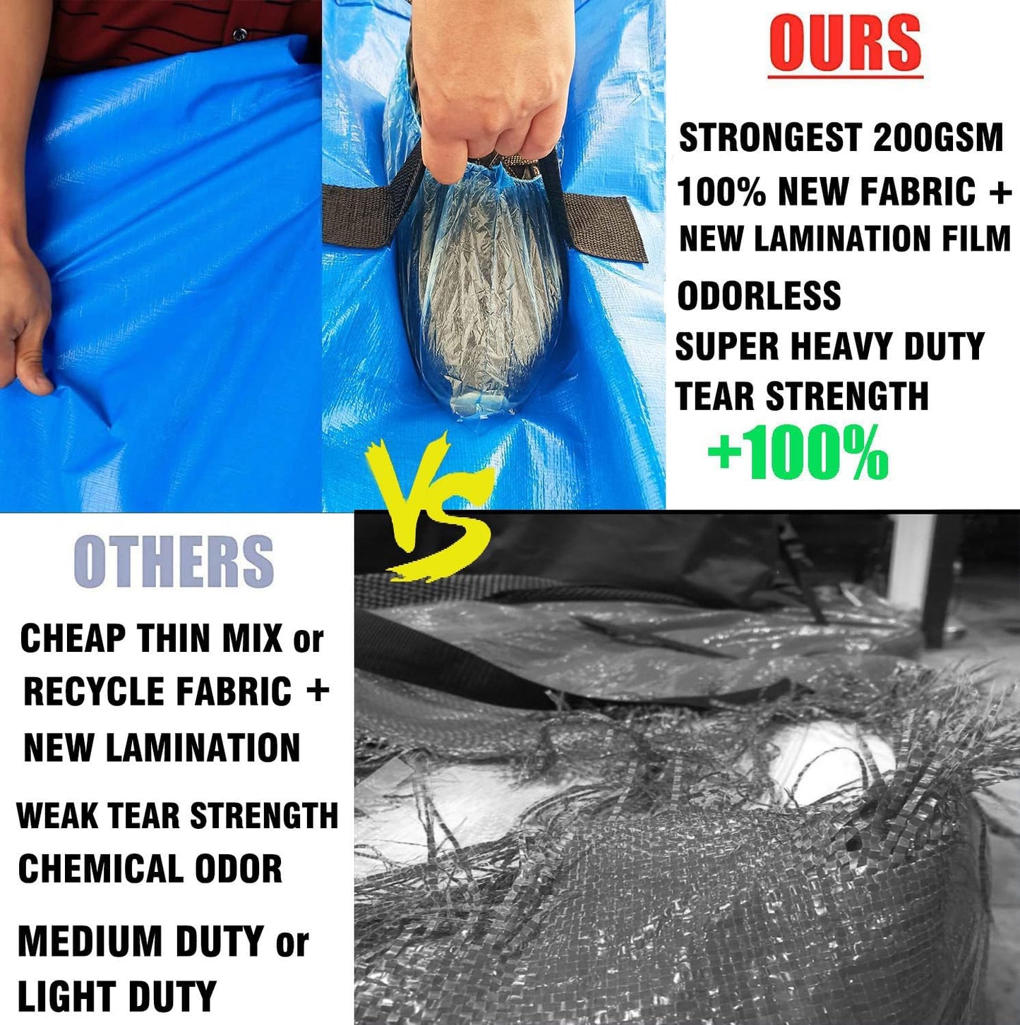 SGPAC Heavy Duty Mattress Bags - Extra Thick California King Storage Cover with Zipper & Handles