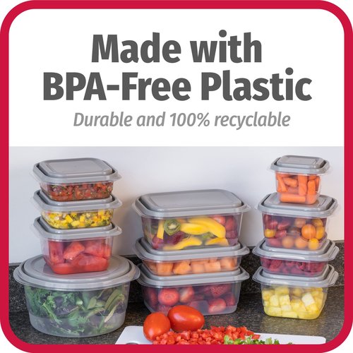 GoodCook EveryWare 60pc Container Set, BPA Free - 60-Piece Food Container Set, Microwave and Freezer Safe, Embossed Measurements, Secure Lids