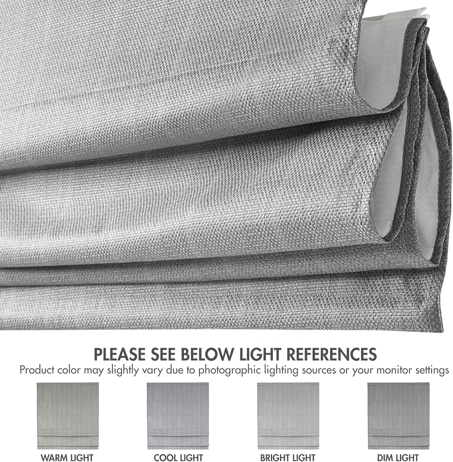 Madison Park Galen Cordless Roman Shade, 31" W x 64" H, Charcoal – Room Darkening, Thermal Insulated, Energy Efficient Window Blind with Subtle Sheen Basketweave Fabric for Privacy