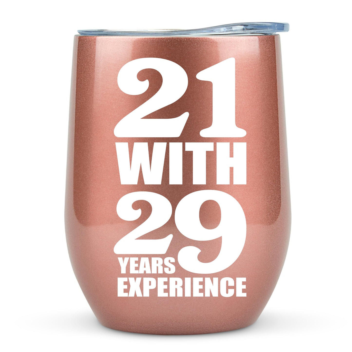 KLUBI 50th Birthday Gifts for Women Funny - 12 Ounce 21 with 29 years Experience Wine Glass 50th Birthday Gift for Her, 50 Year Old Gift, 1975 Birthday Gifts For Women Turning 50