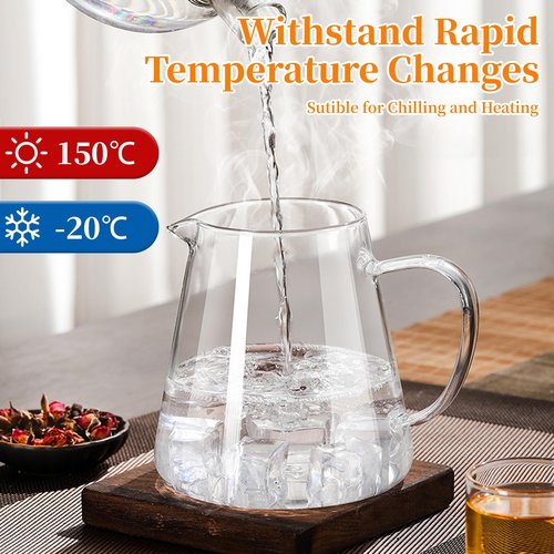 Glass Teapot with Stainless Steel Infuser, Borosilicate Tea Kettle, Clear Tea Maker for Loose Leaf Tea (550ML)