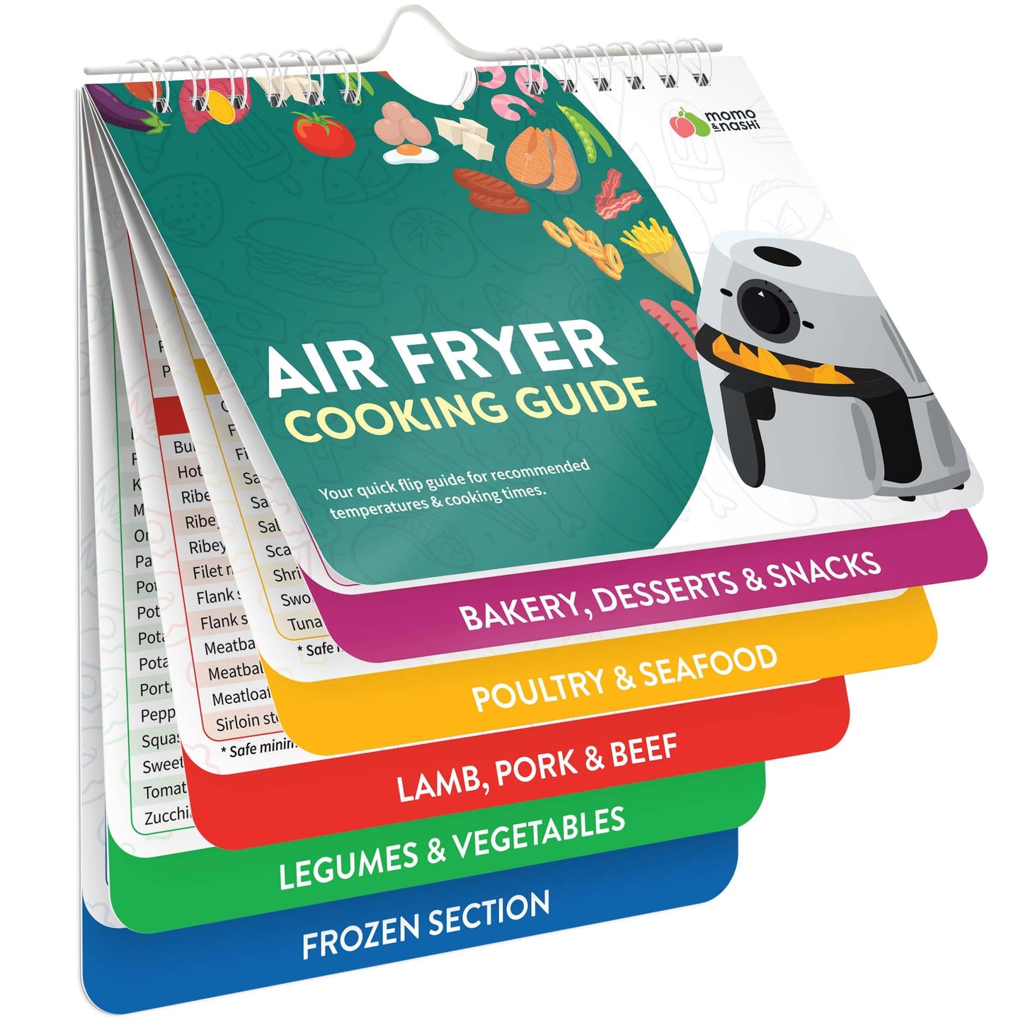Air Fryer Cheat Sheet Magnets Cooking Guide Booklet - Air Fryer Cookbooks, Air Fryer Liners - Air Fryers Kitchen Gifts Gadgets 2026 - Air Fryer Accessories, Kitchen Gadgets Gifts for Mom Wife Grandma