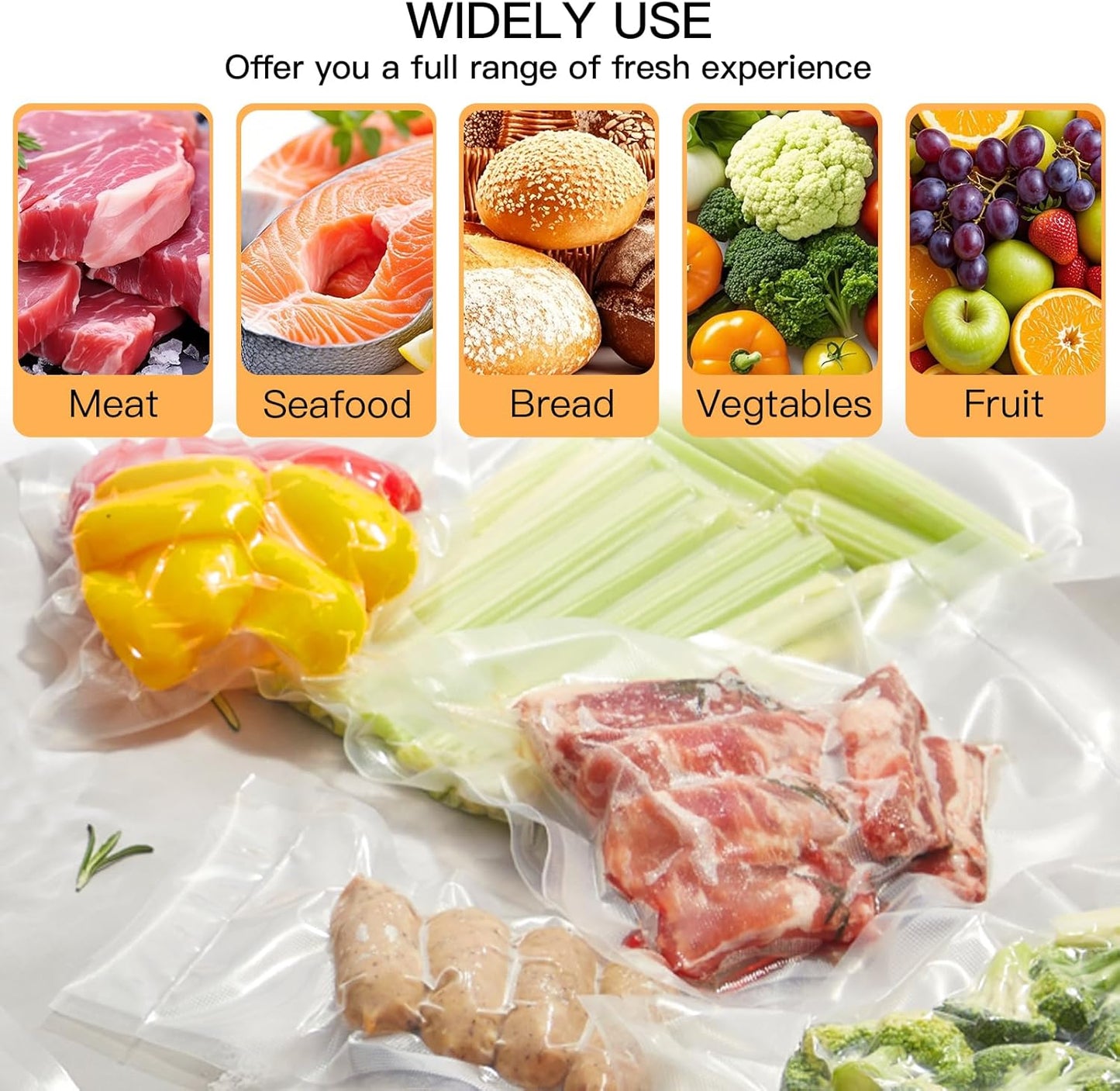 MegaWise Vacuum Sealer Bags - 6 Inch Wide, 19.6 Feet Long | Ideal for Meal Prep & Sous Vide Cooking