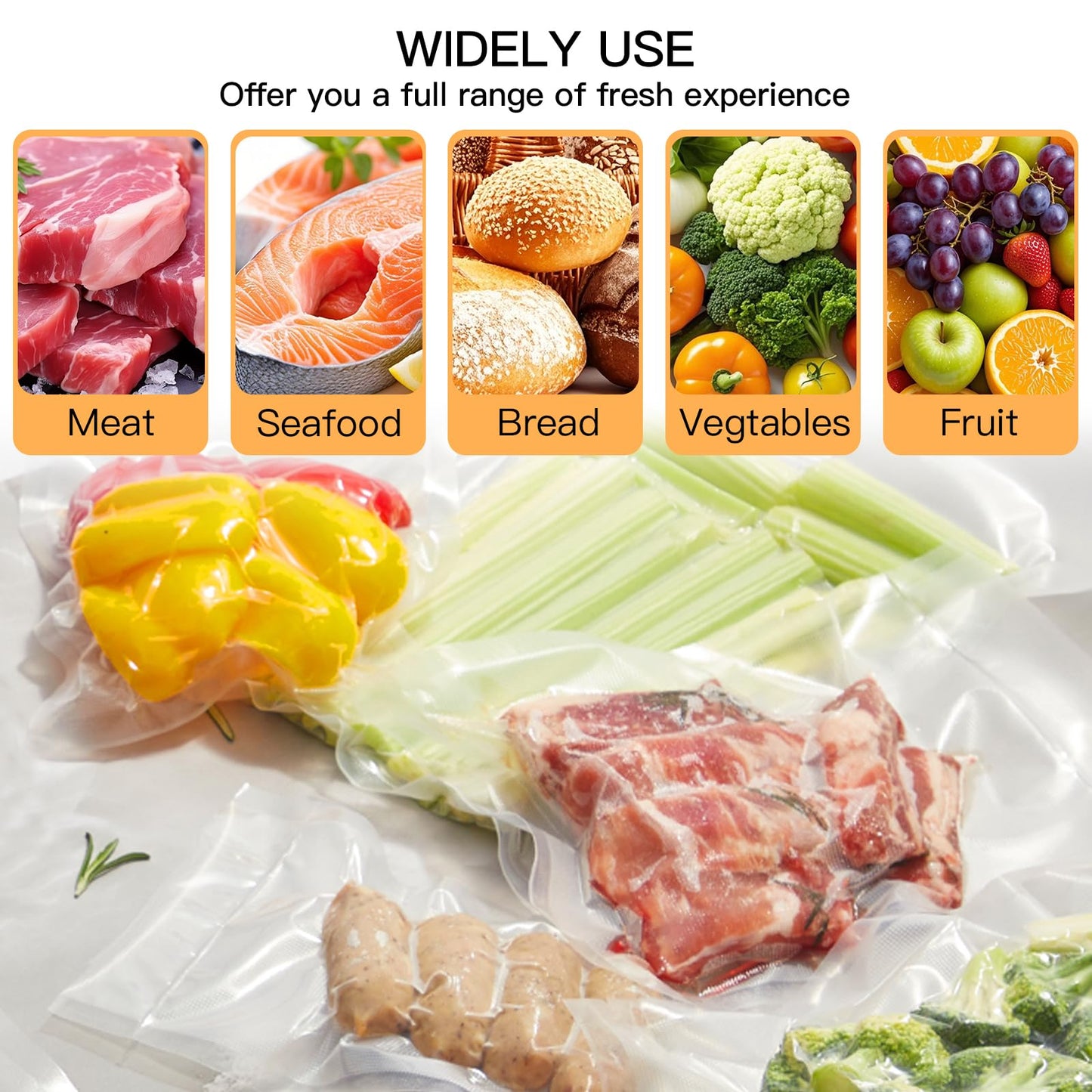 MegaWise Vacuum Sealer Machine Bags, 6 inch wide and 19.6 Feet Long for Megawise & other brand vacuum Perfect for Meal Prep and Sous Vide Cooking (8"x21.6")