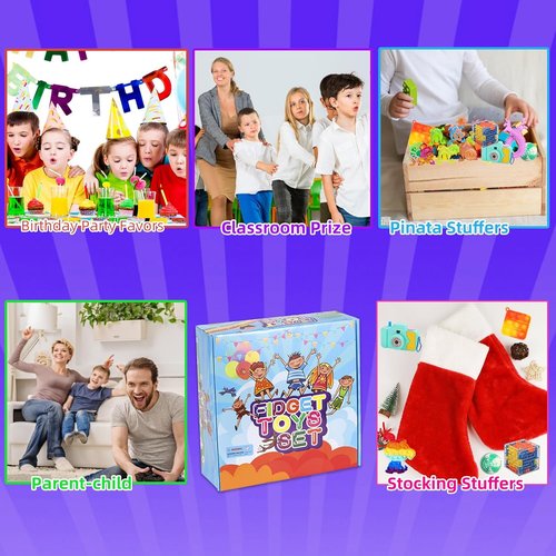 BILLFULL Fidget Toys Bulk - 1000 Pcs Kids Party Favors | Birthday Gifts & Goodie Bag Prizes