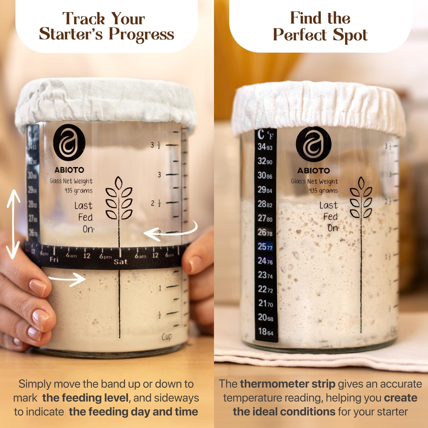 Sourdough Starter Kit with 10" Round & 11" Oval Banneton Proofing Basket and 34oz Starter Jar - Beginner-Friendly Sourdough Bread Baking Supplies and Baking Gifts for Women, Men, and Bread Bakers