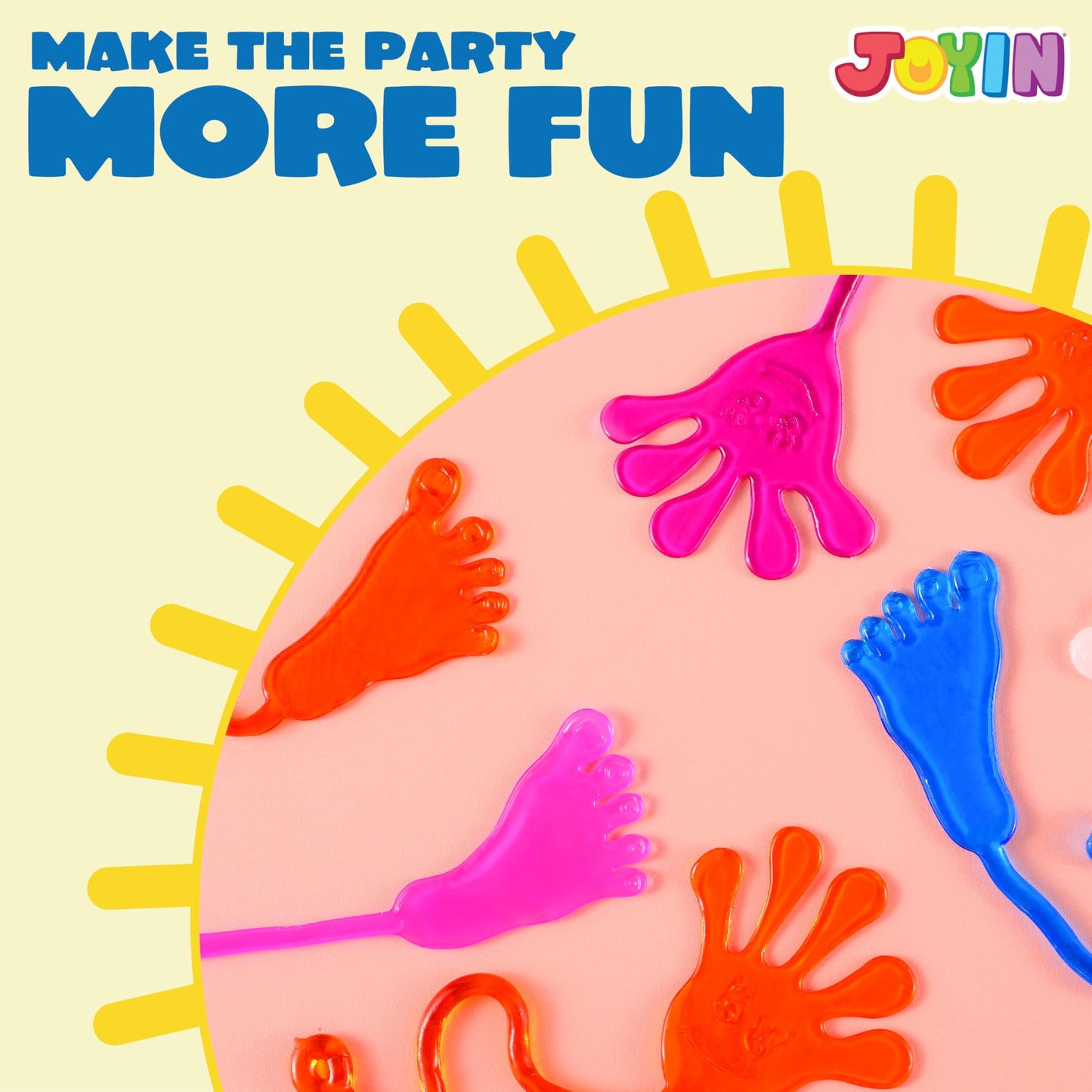 JOYIN Large 30Pcs Sticky Hand and Feet Party Favors, Party Favors Set for Kids, Holiday Traditions, Classroom Treasure Box, Carnival Prizes, Goodie Bag Stuffers