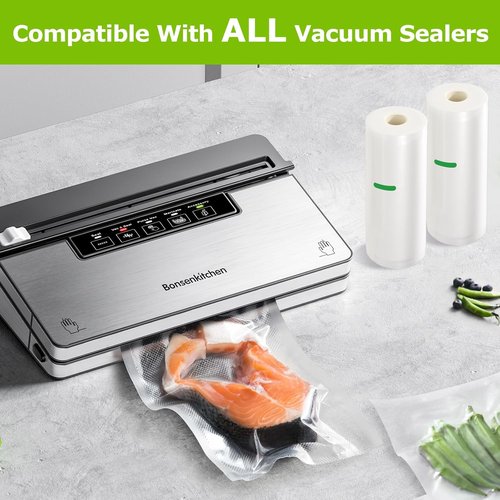 Bonsenkitchen Vacuum Sealer Bags - Durable 8" x 50' Rolls | Heavy Duty, BPA Free for Food Storage & Sous Vide