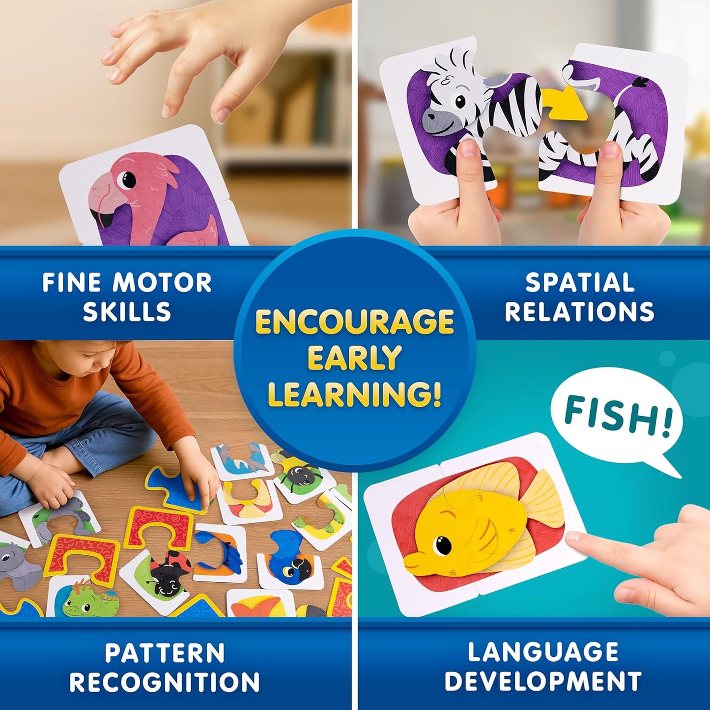 National Geographic Kids Animal Puzzle Games - 50 Matching Cards for Fun & Educational Play | Portable Learning Set