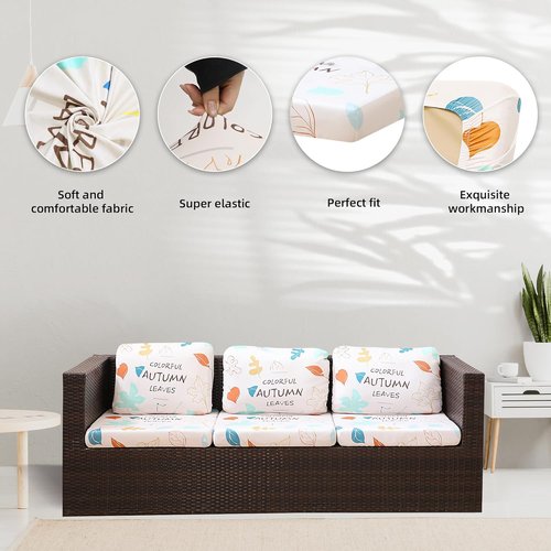 BIETYONE Outdoor Couch Cushion Covers - 8Pcs Washable & Reusable Protector | Chrysanthemum Design