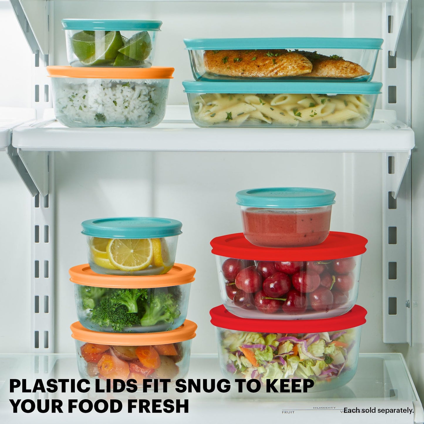 Pyrex Simply Store (12-Pack) Glass Food Storage Containers Set, (1, 2, & 3 Cup) Meal Prep Containers with Plastic BPA-Free Lids, Dishwasher & Microwave Safe