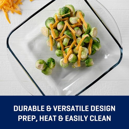 Glass Cake Pan 8" x 8" | Oven Safe Brownie Pan - Dishwasher & Microwave Safe for Easy Cleanup