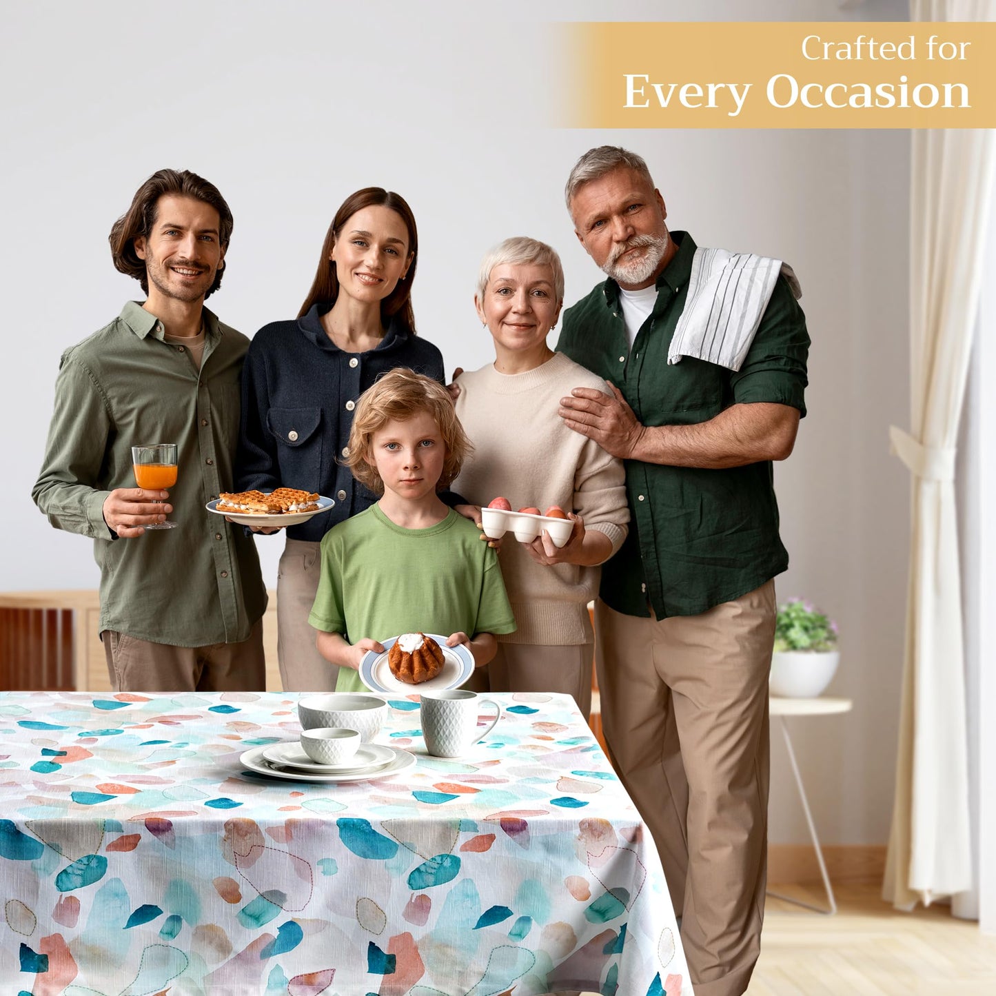 Maison d' Hermine Table Cloth Rectangle Table 100% Cotton 60 x 90 Inches Tablecloth Reusable Decorative for Dining Kitchen Room Farmhouse Home Gifts for Mothers Day Spring Summer - Summer Picnic