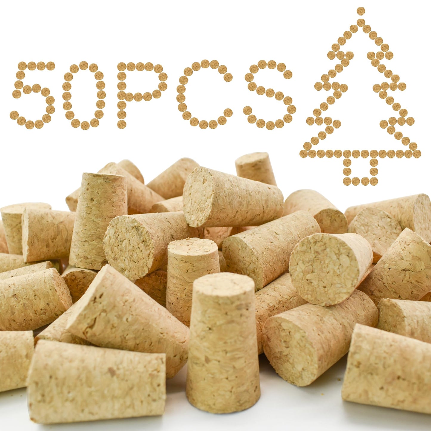 Enkrio 50pcs Natural Soft Wine Corks, Wine Making Crafts Wood Cork Stopper Replacement Corks For Wine Bottles