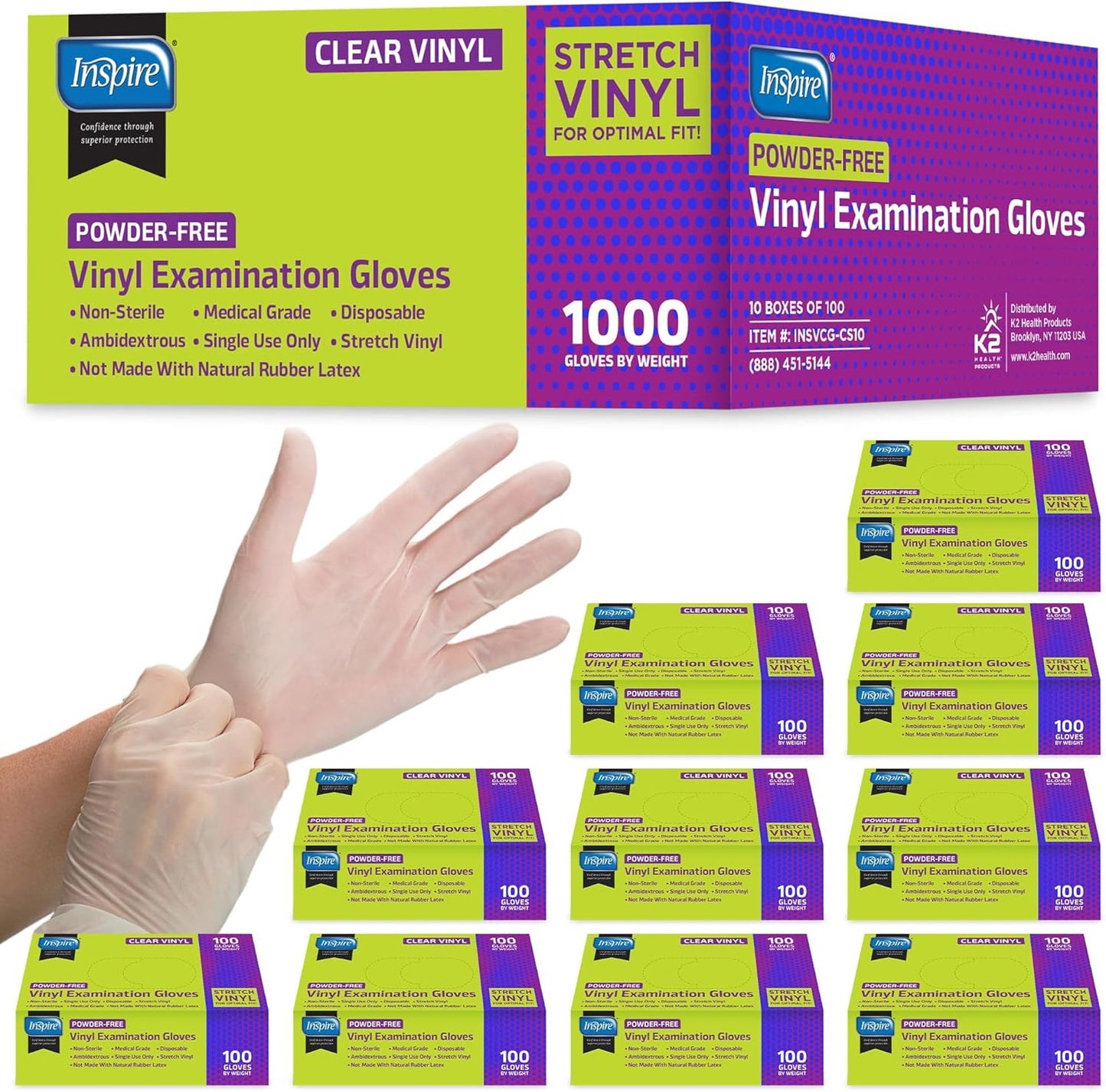 Regine Switzerland Clear Vinyl Disposable Gloves - Latex-Free for Food Prep & Cleaning