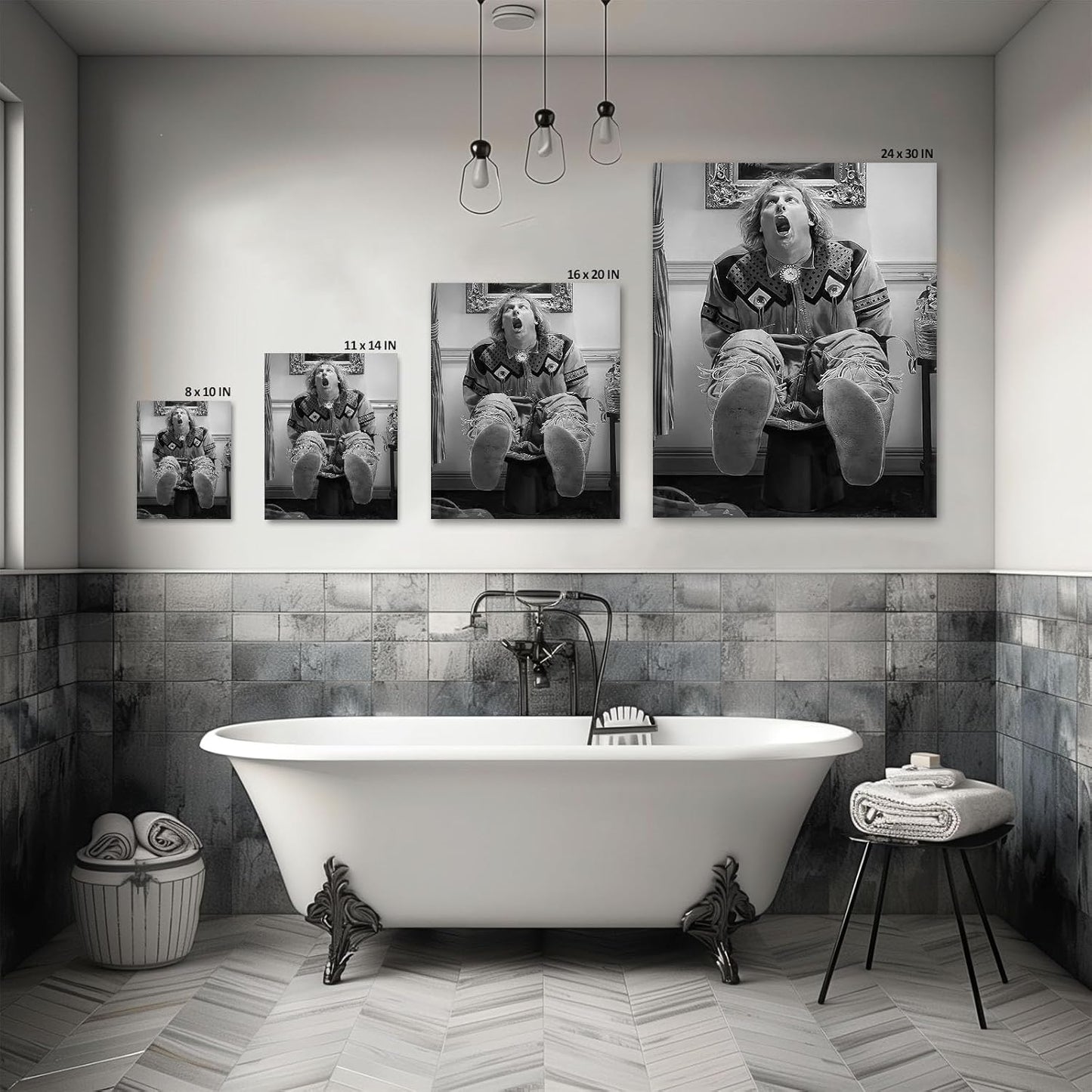 VYPEROCK Funny Framed Canvas Wall Art - Humorous Comedy Poster for Bathroom | 16"x20" Modern Decor