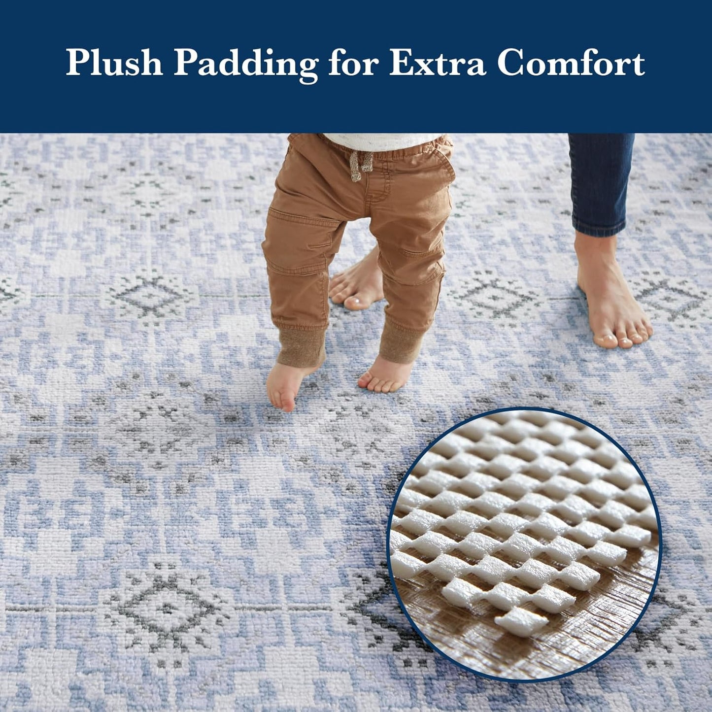 Veken Rug Pad Gripper - Non-Slip 10x14 Ft for Hardwood & Tile Floors | Thick Anti-Skid Mat