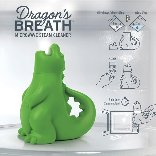 Genuine Fred Dragon's Breath Microwave Steam Cleaner - BPA-Free Silicone Design | Fun & Easy to Use