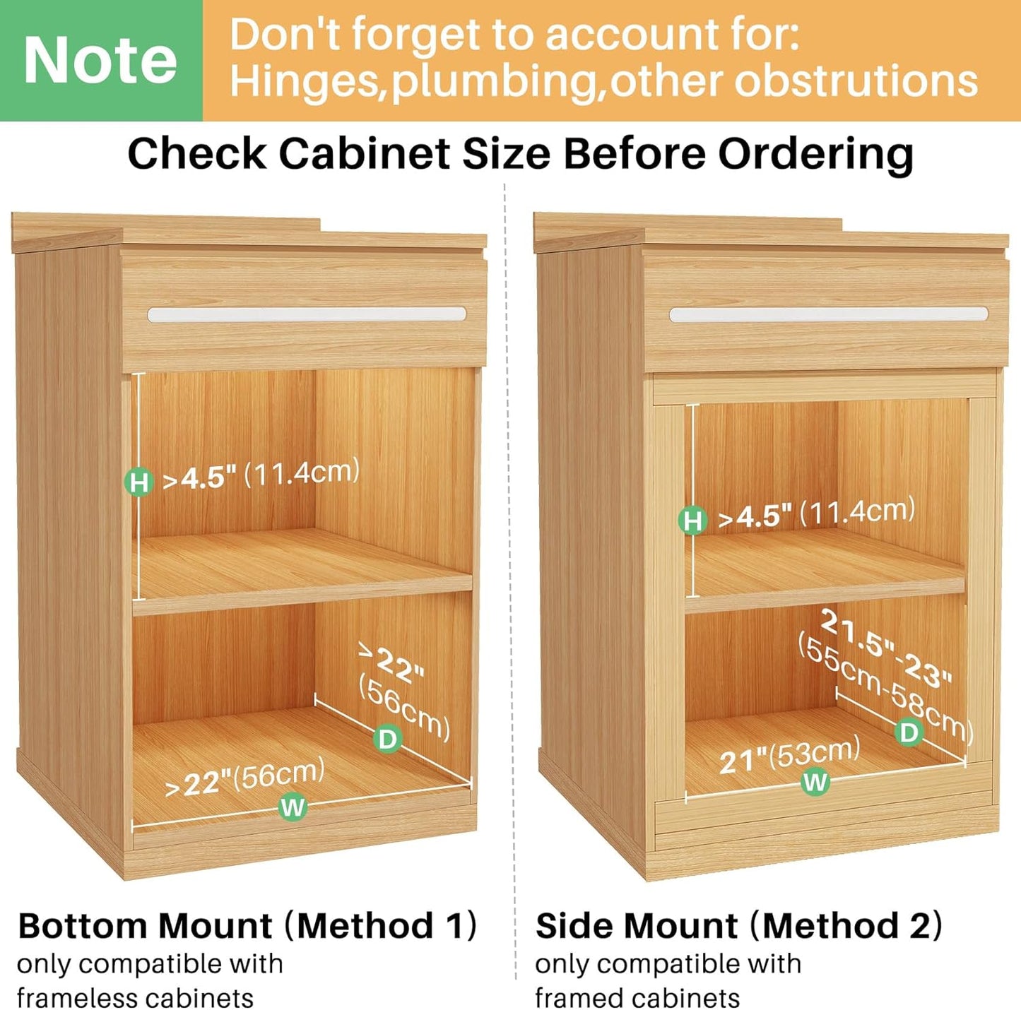 Skiennix Pull Out Cabinet Organizer - Soft Close Wooden Drawers for Pots & Pans | 21"W x 21"D x 3.4"H