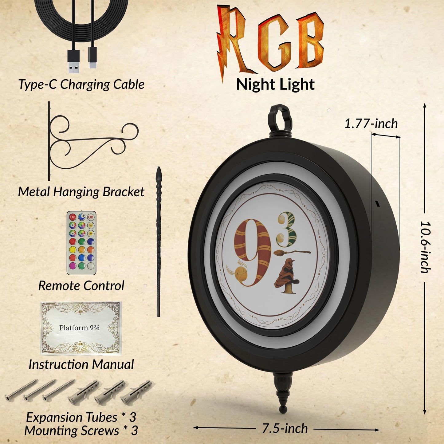 Lotalot LED Wall Light for Bedroom, Living Room, Hallway, American Flag Lights Rechargeable Wall Lights, Easy Installation, Halloween & Christmas Decor