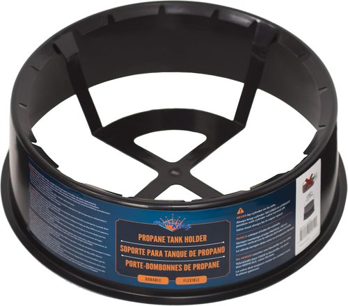 Flame King Propane Cylinder Base Stabilizer - Fits 20lb, 30lb & 40lb Tanks | Durable Black Design