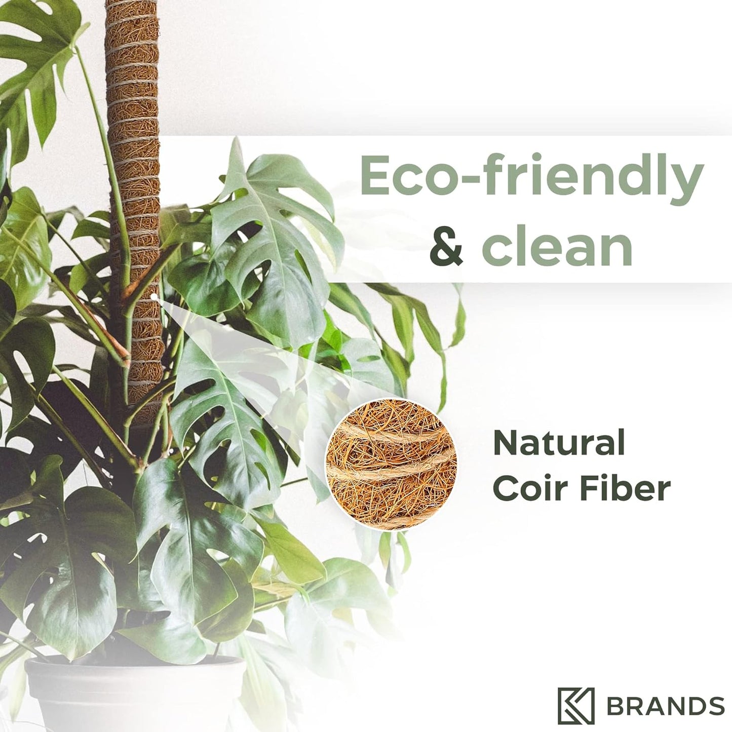 K-Brands 3 Pack Bendable Moss Pole | 48'' Monstera Plant Support for Indoor Climbing Plants