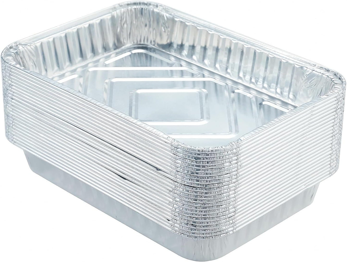 Waytiffer 20-Pack Drip Pans - Disposable Aluminum Foil BBQ Grease Trays for Weber Grills | 8.5 x 6 Inch