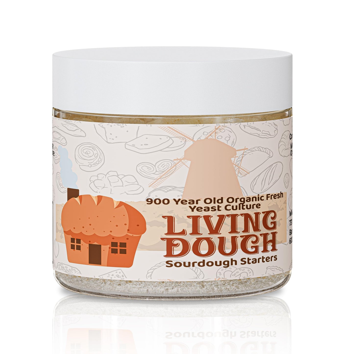 Living Dough - 900 Year Old Sourdough Starter Culture - Active & Live Organic Sourdough Starter for Baking - For Artisan Bread, Pizza Dough, Waffles & More