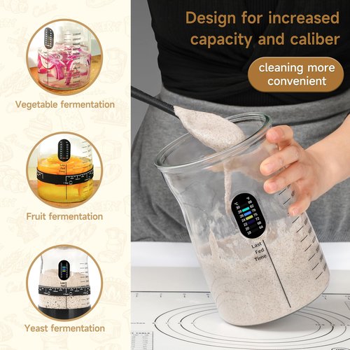 Arbnic Sourdough Starter Kit -50 Oz Wide Bore and Large Capacity Sourdough Starter Jar- Perfect Sourdough Bread Baking Supplies, Baking Gifts(1 Jar)