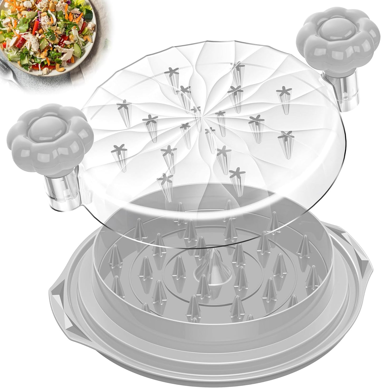 Pro Meat Shredder Tool by Chicken Shredder - Ergonomic 10'' Chicken Breast Grinder, BPA Free, Grey
