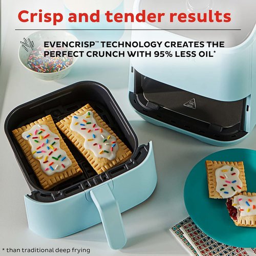 Instant Pot Vortex 2QT Mini Air Fryer - Versatile Cooking, Crisps & Bakes, Aqua, Dishwasher-Safe, 100+ Recipes