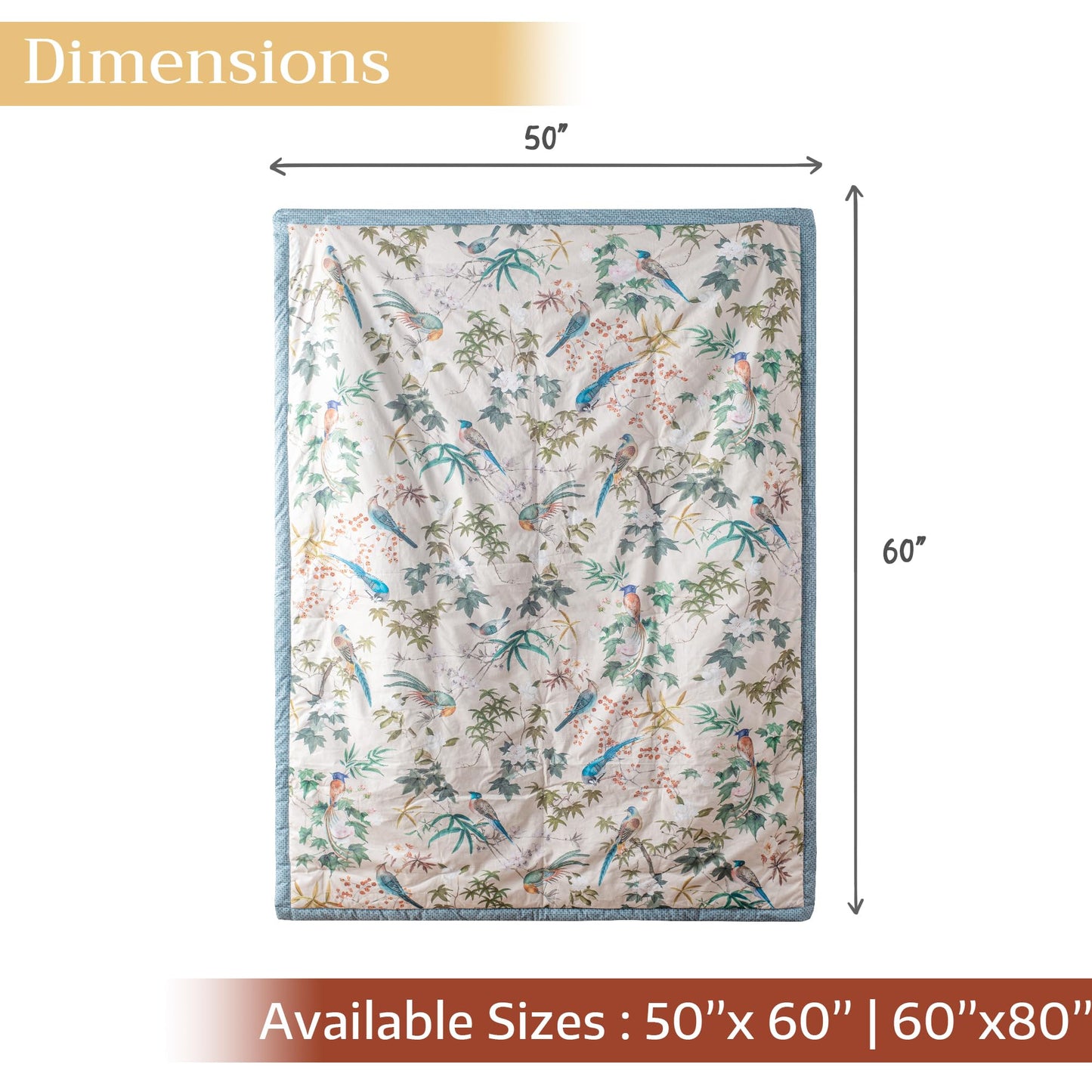 Maison d' Hermine Throw Blanket for Couch Lightweight Soft Warm Breathable Cotton Throw Blankets for Bed Girls Boys Women Men Sofa Living Room Gifts for Mothers Day (50'' X 60'', Hokuzai - Grey)