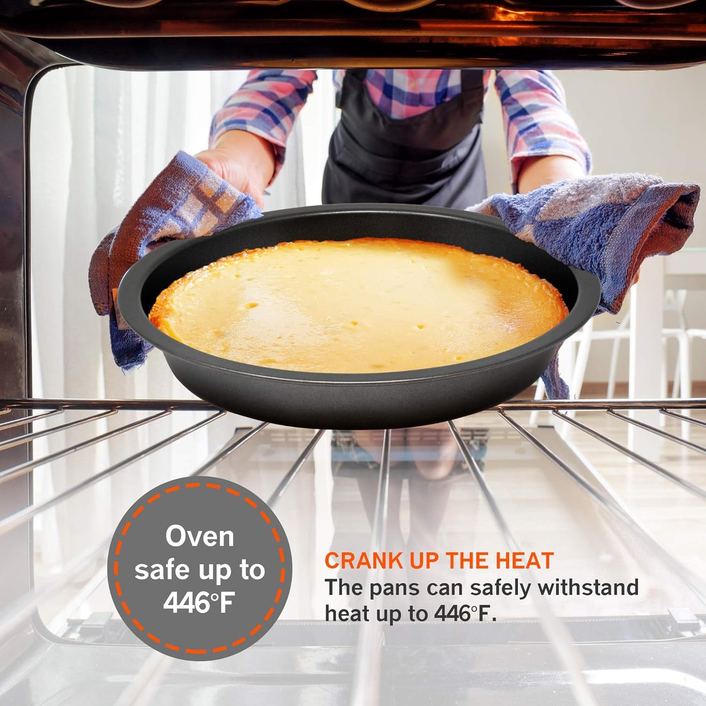 PERLLI Non-Stick Bakeware Set | 6-Piece Carbon Steel for Even Heat Distribution, Oven Safe to 446°F, BPA-Free, Dishwasher Safe - Gray