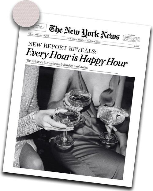 iHery Black Wall Art Print - Trendy Unframed Canvas Decor | 12x16in Happy Hour New York Design