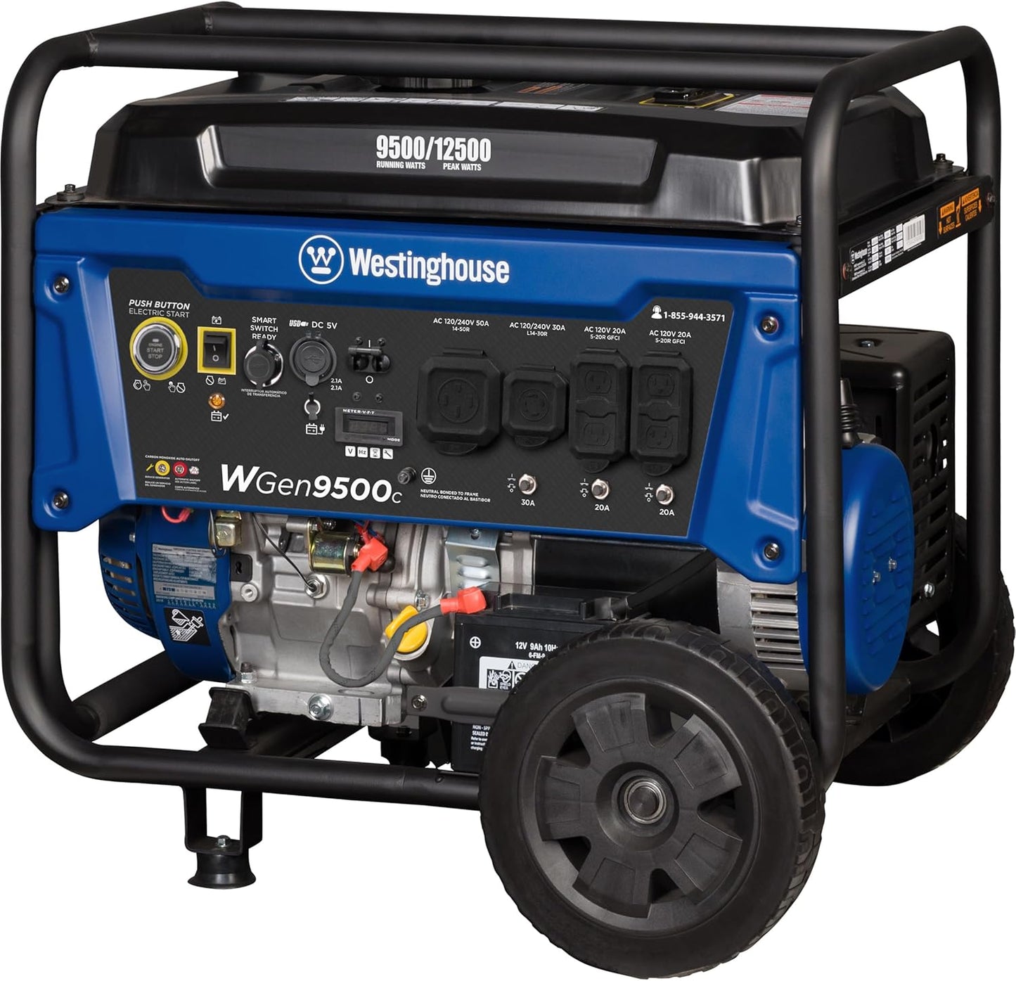 Westinghouse 12500 Peak Watt Portable Generator - Remote Start, Auto Choke, CO Sensor, Gas Powered