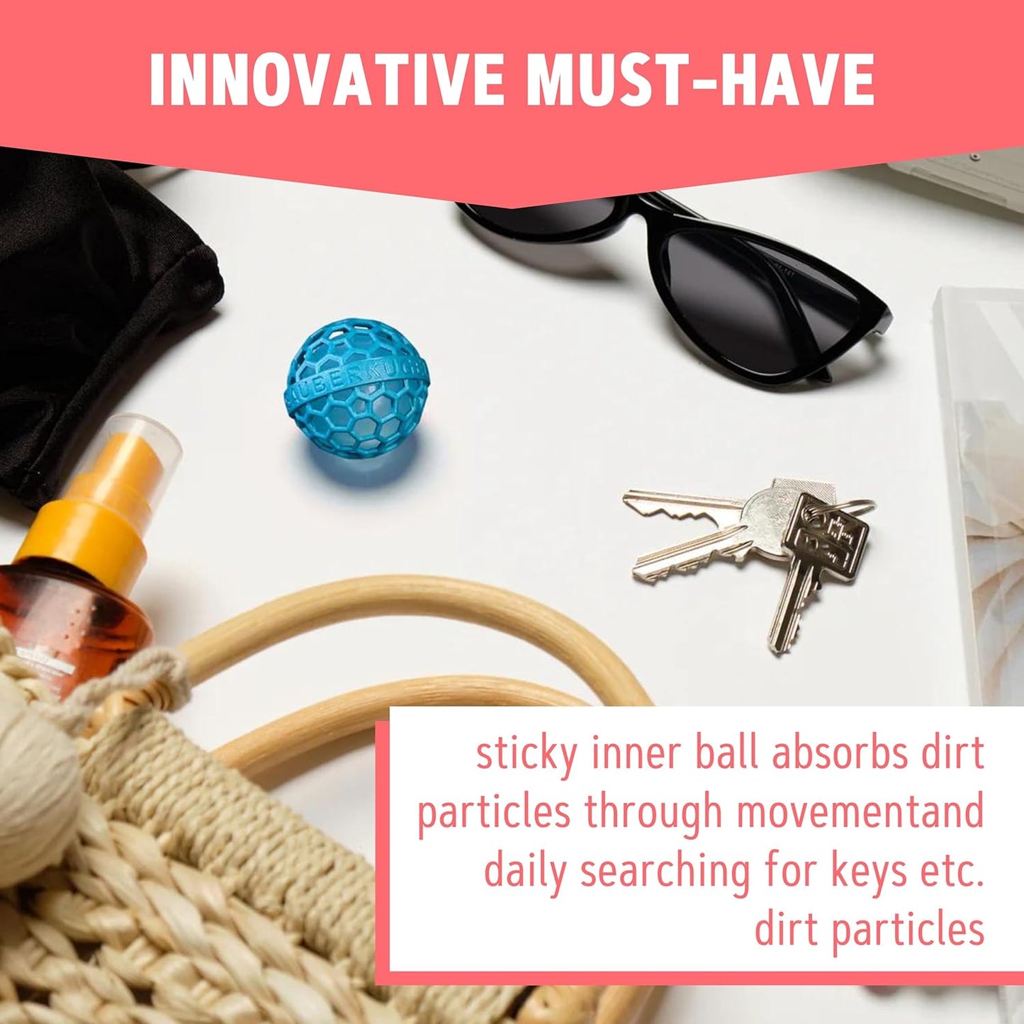 Sauberkugel - Clean Ball for Purses & Bags - Innovative Cleaning Solution | Teal Color