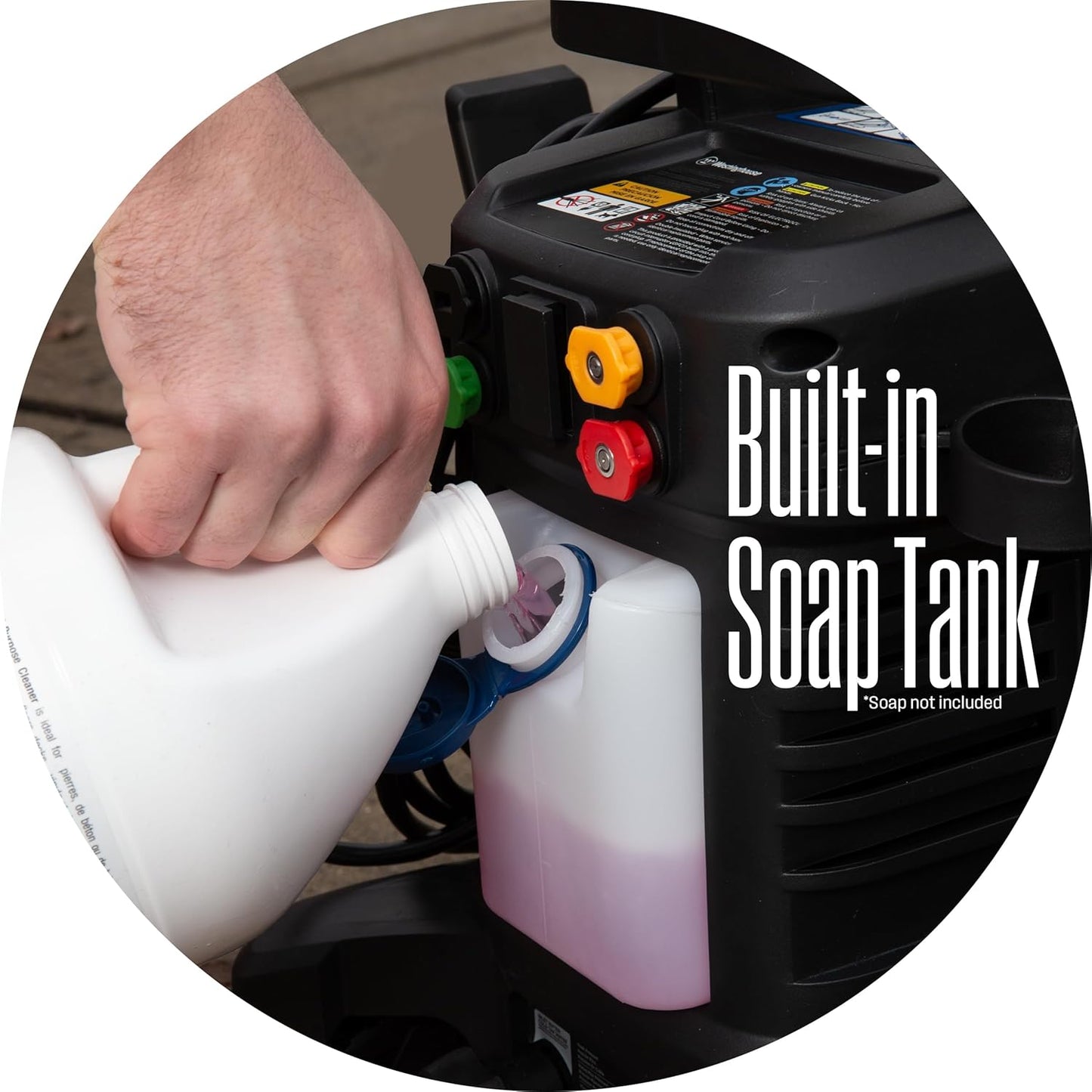 Westinghouse ePX3500 Electric Pressure Washer - 2500 PSI, 1.76 GPM, Anti-Tipping Tech, Onboard Soap Tank, Pro Steel Wand