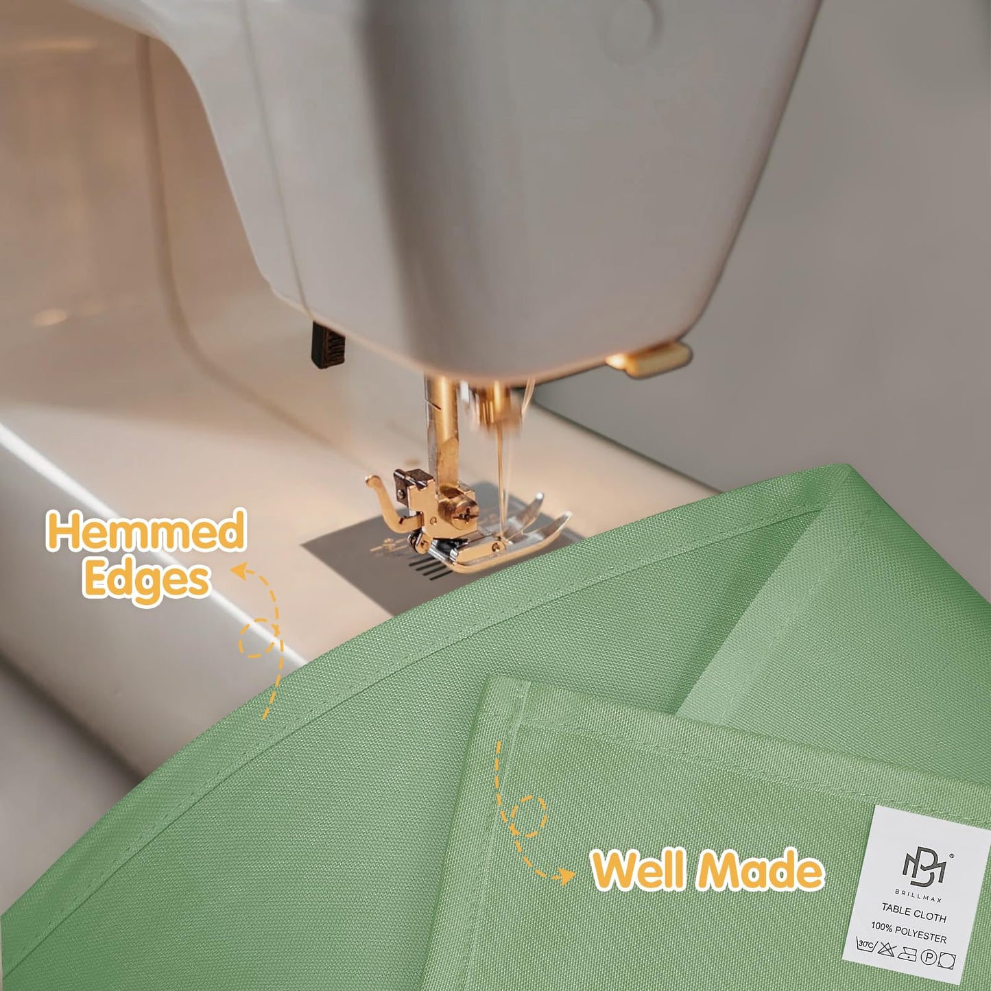BRILLMAX 4 Pack Sage Green Tablecloths 90 x 156 Inch for 8ft Rectangle Tables - 150 GSM Polyester Fabric, Floor Length Drop, Water, Stain & Wrinkle Resistant Cloth Cover for Wedding Reception Banquet