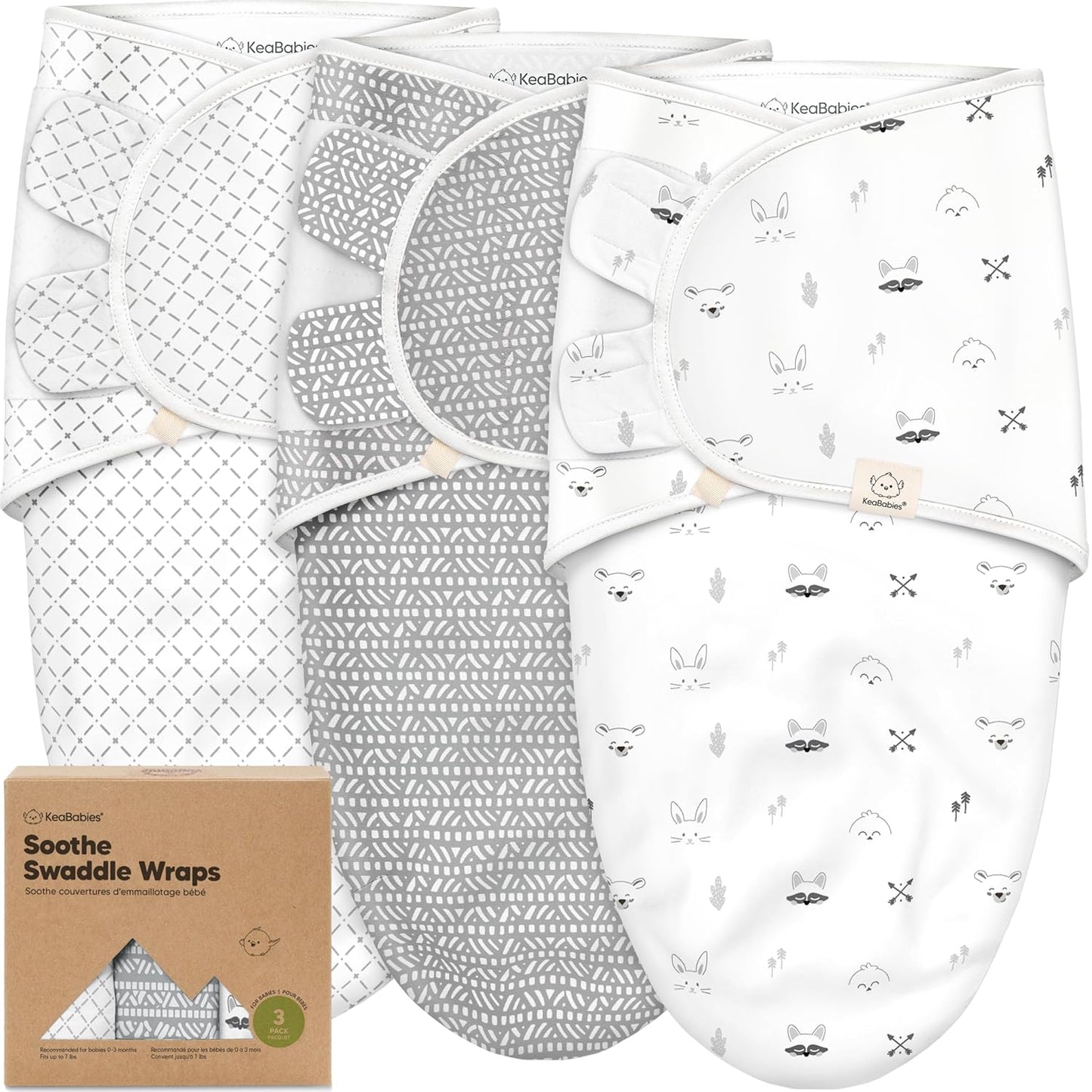 Nordic Organic Baby Swaddle Sleep Sacks - Soft & Snug for Newborns 0-3 Months | 3-Pack, Unisex