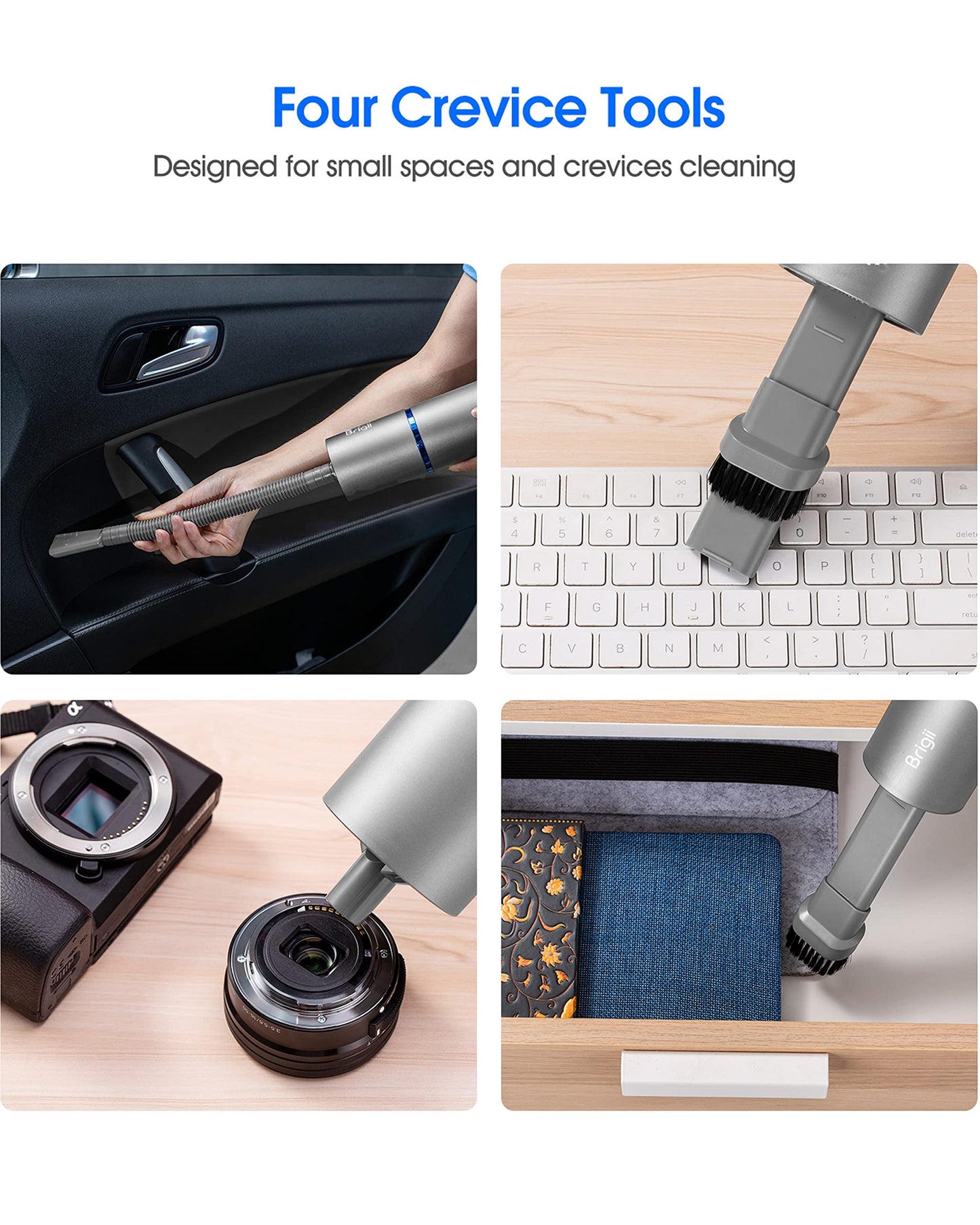 Brigii Mini Handheld Vacuum Cordless, 3 in 1-Car Vacuum & Air Duster & Hand Pump, Portable Rechargeable Cleaner for Car Interior, Small Spaces, Crevices-Y120 Pro