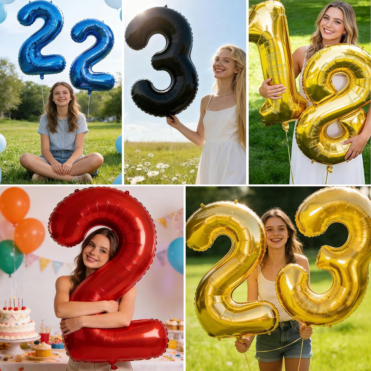Smlpuame Gold 40-Inch Number Balloons 0-9 | Large Helium Foil Balloons for Birthday & Wedding Celebrations