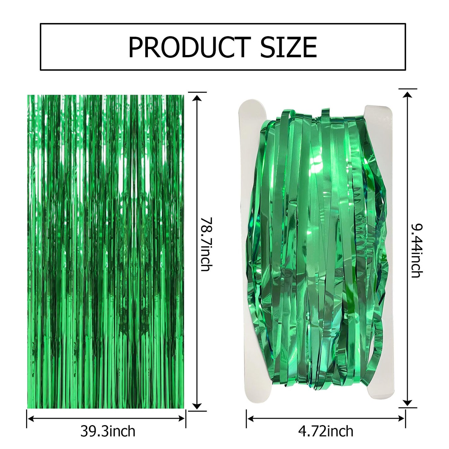 10 Pack Green Streamers Backdrop Jungle Party Decorations Foil Fringe Backdrop Curtains Photo Booth Backdrop for Birthday Dinosaur Animal St Patrick's Day Football Christmas Party Decorations