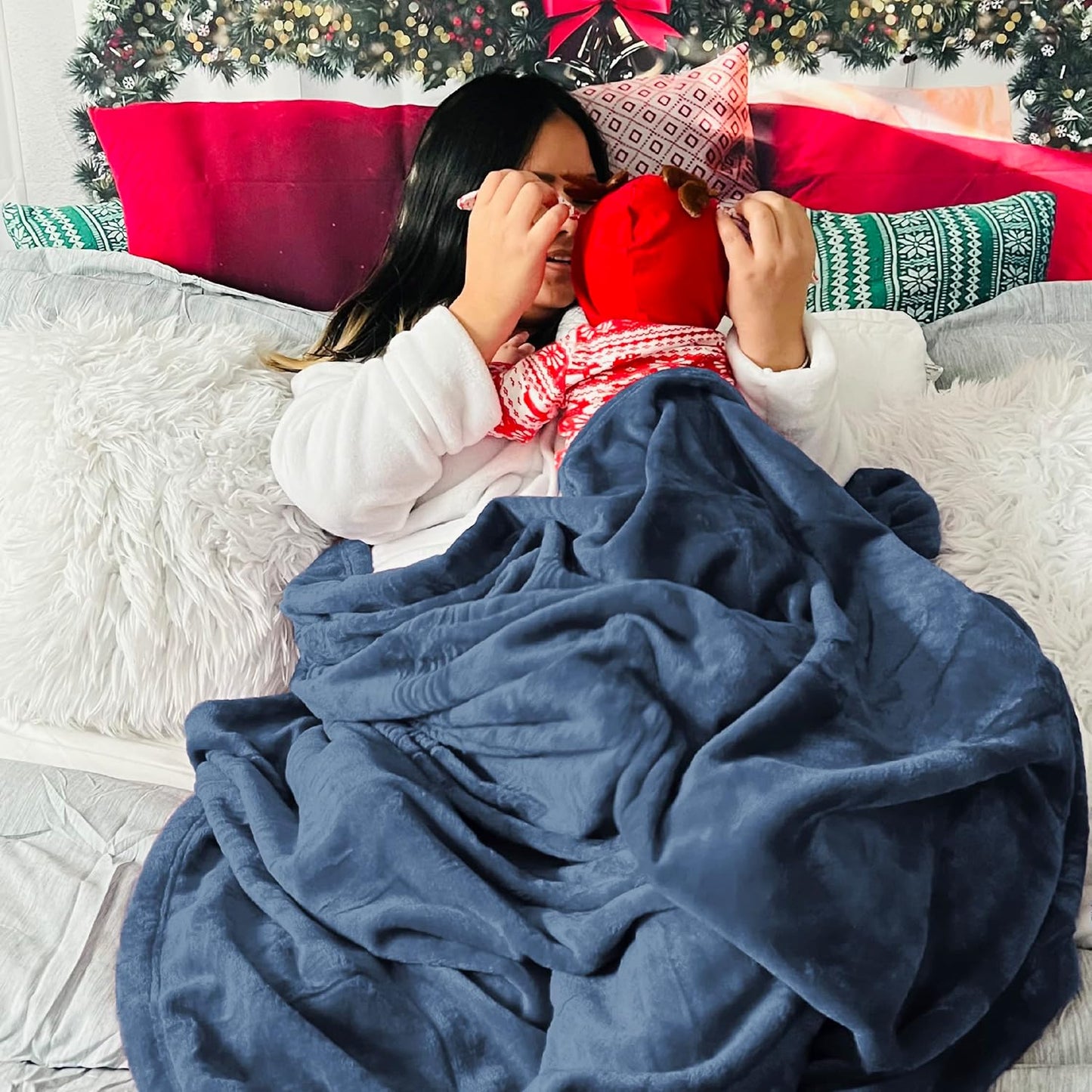 Bedsure GentleSoft Fleece Blanket - Twin Size 300GSM Plush Cozy Warm Blanket in Mineral Blue | 60x80 Inches