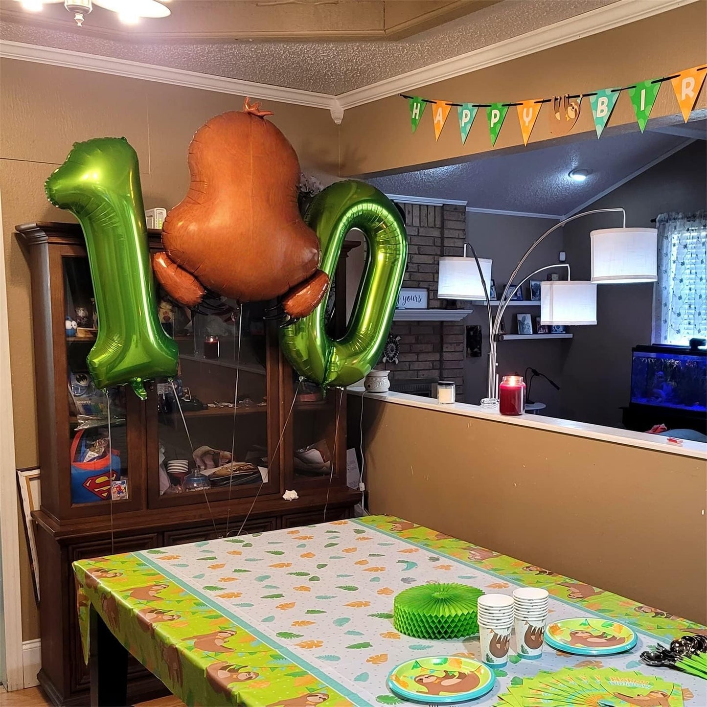 40 Inch Green Foil Balloon Number 8, Giant Self Inflating Number Balloons 0-9 for Men Women, Digital 8 Helium Balloons Set for Girls Boys 8th Jungle Birthday Anniversary Party Decorations Supplies