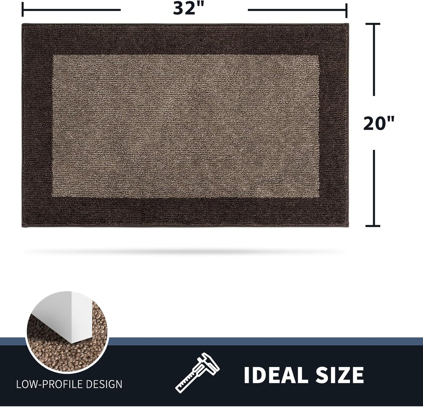 PURRUGS Dirt Trapping Door Mat - Non-Slip, Washable Entry Mat for Dogs | 20" x 32", Grayish Brown & Coffee