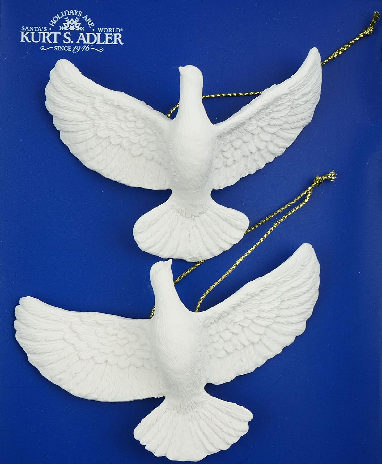 Friendship Dove Ornament Set of 2 - 4.5" Resin Holiday Decor by Kurt Adler